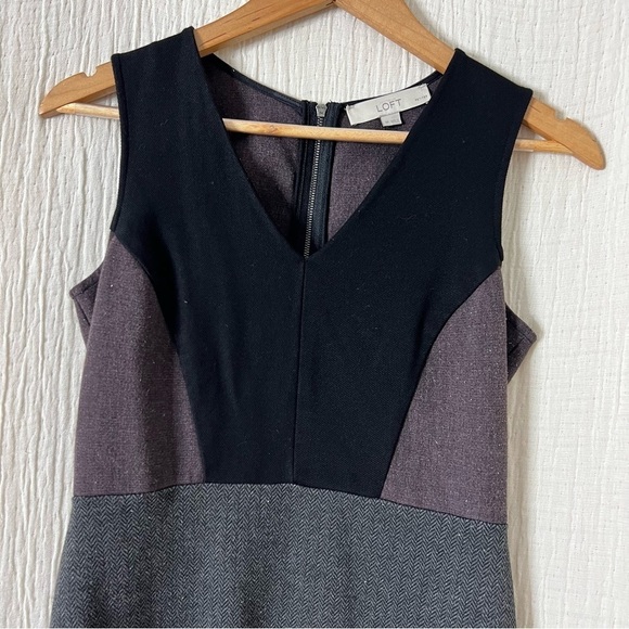 Ann Taylor loft herringbone color block sheath dress sz 2P - Picture 5 of 7